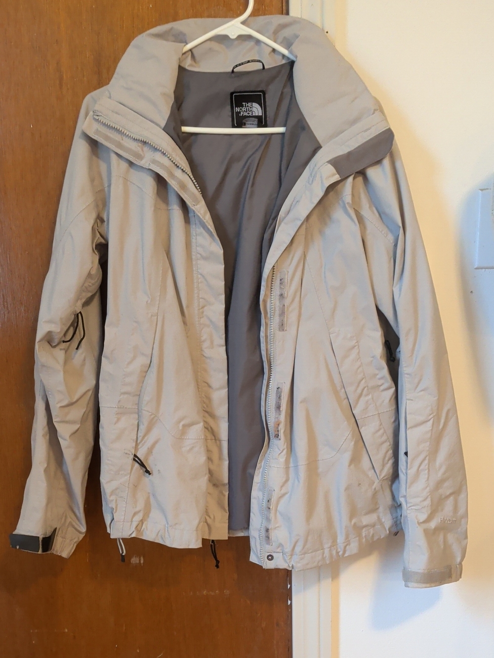 The North Face Light Taupe Waterproof Shell Jacket